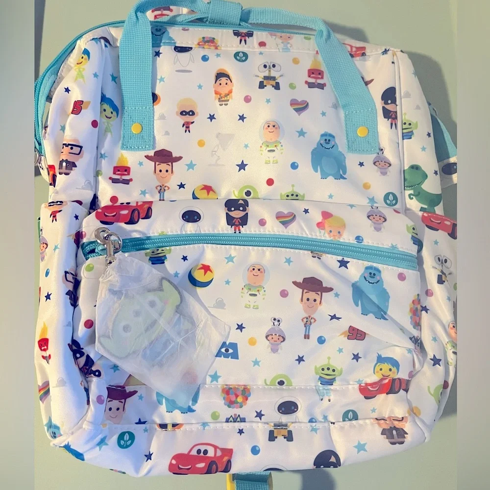 Disney Pixar Small Kid Backpack 12" Tall Toy Story, Cars, Up White Multi-Color - Picture 5 of 12